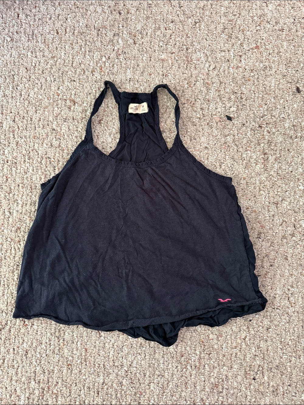 Hollister Navy Racerback Tank Top with Pink Logo